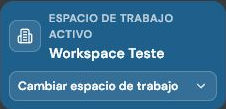 Tarjeta de la barra lateral que muestra el Espacio de trabajo activo.
